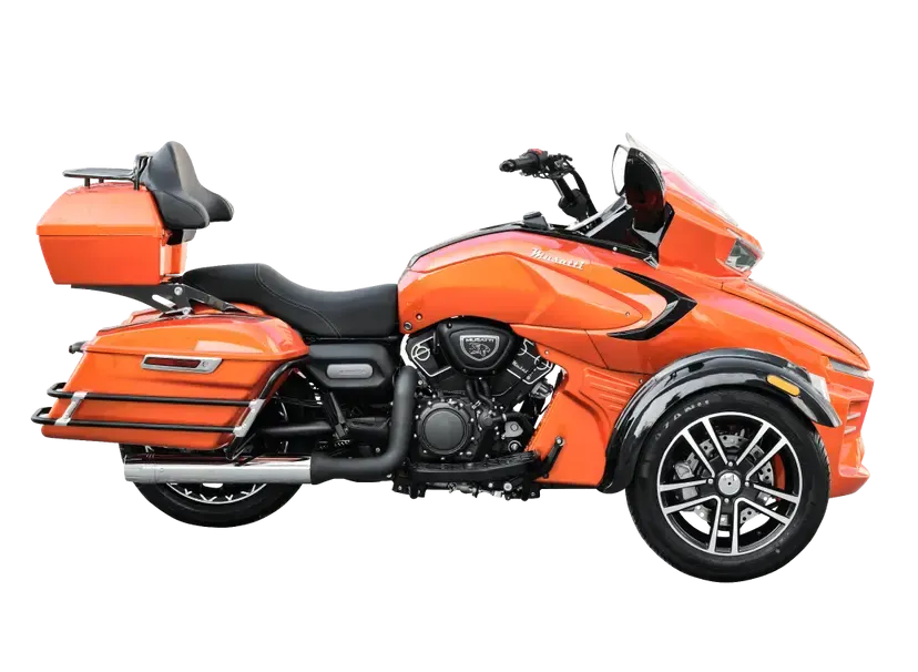 Musatti X-Pow chopper motosiklet, yandan görünüm